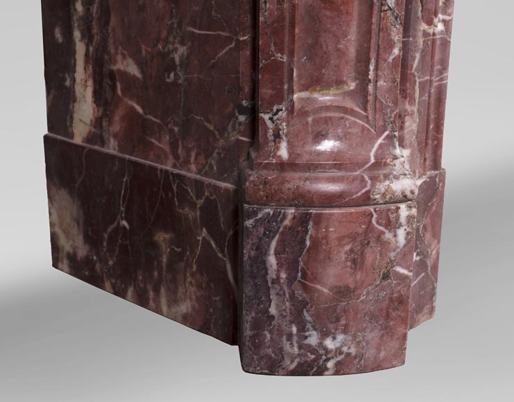Antique Louis XV style fireplace, Pompadour in Fleur de Pêcher marble Antique Louis XV style fireplace, Pompadour in Fleur de Pêcher marble-4