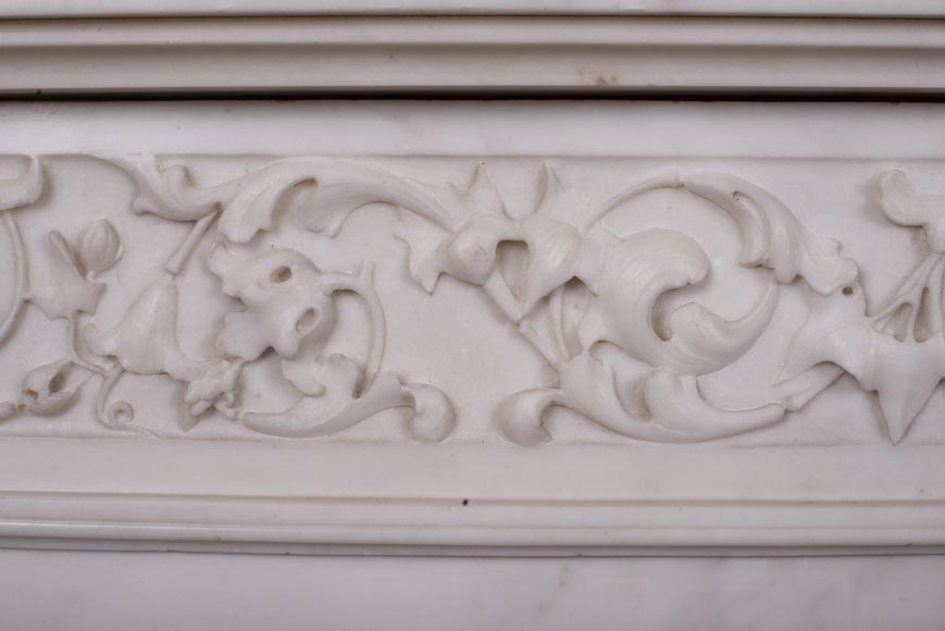 Antique Louis XVI style mantel in Statuary marble from Carrara Antique Louis XVI style mantel in Statuary marble from Carrara-2