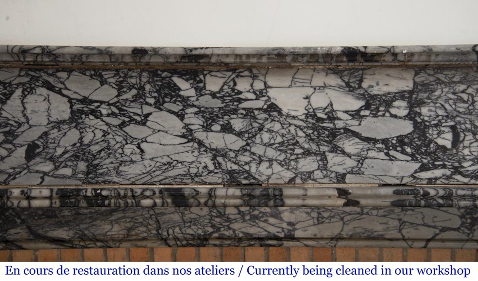 Antique Restoration style fireplace in Bleu Fleuri marble Antique Restoration style fireplace in Bleu Fleuri marble-1