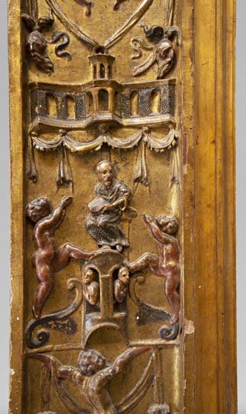 Italian 18th century fireplace in carved wood Italian 18th century fireplace in carved wood-4