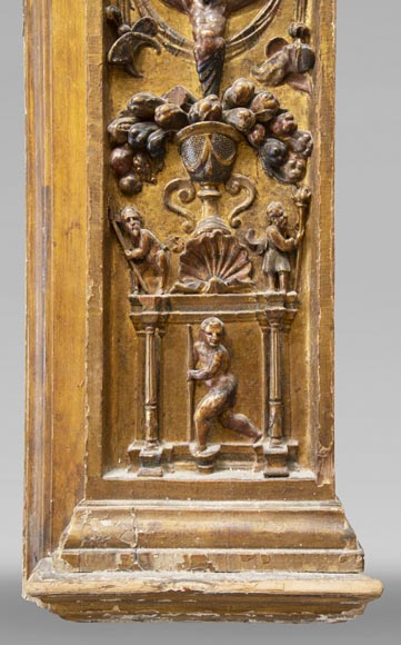 Italian 18th century fireplace in carved wood Italian 18th century fireplace in carved wood-8
