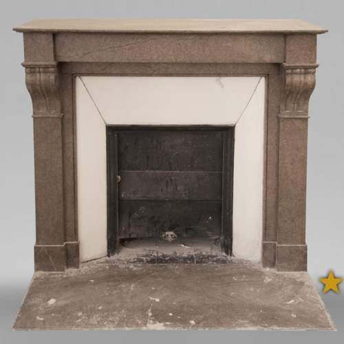 Antique Napoleon III style marble fireplace with modillions