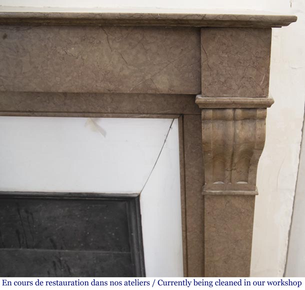 Antique Napoleon III style marble fireplace with modillions Antique Napoleon III style marble fireplace with modillions-6