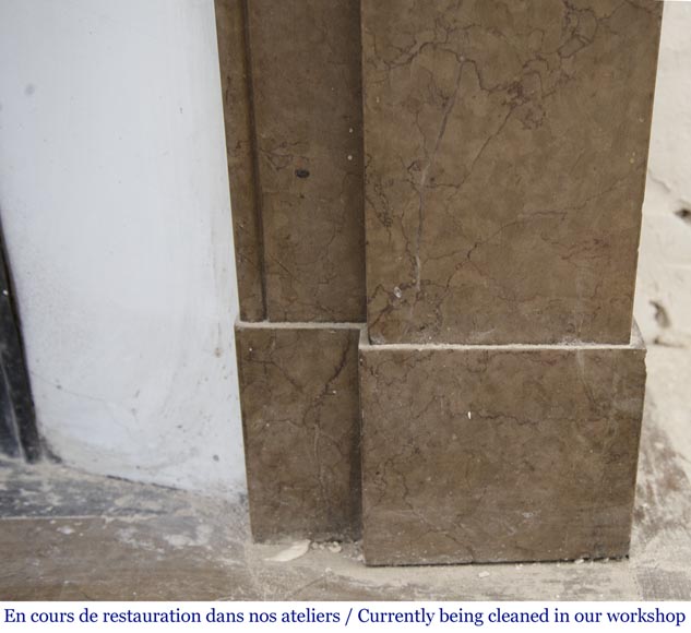 Antique Napoleon III style marble fireplace with modillions Antique Napoleon III style marble fireplace with modillions-7