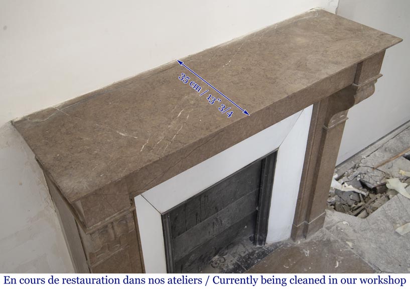 Antique Napoleon III style marble fireplace with modillions Antique Napoleon III style marble fireplace with modillions-9