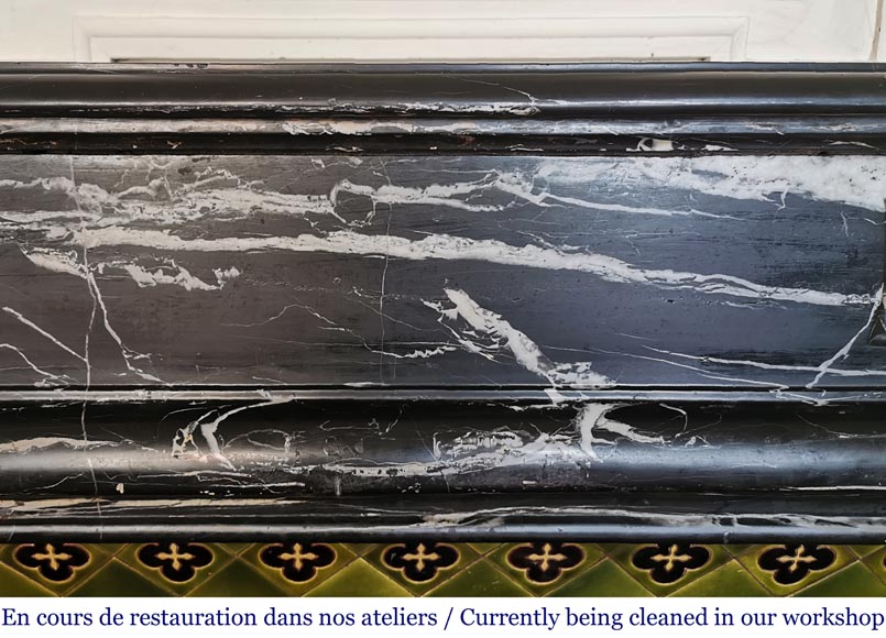 Antique Regency style fireplace in Black Marquina marble Antique Regency style fireplace in Black Marquina marble-1