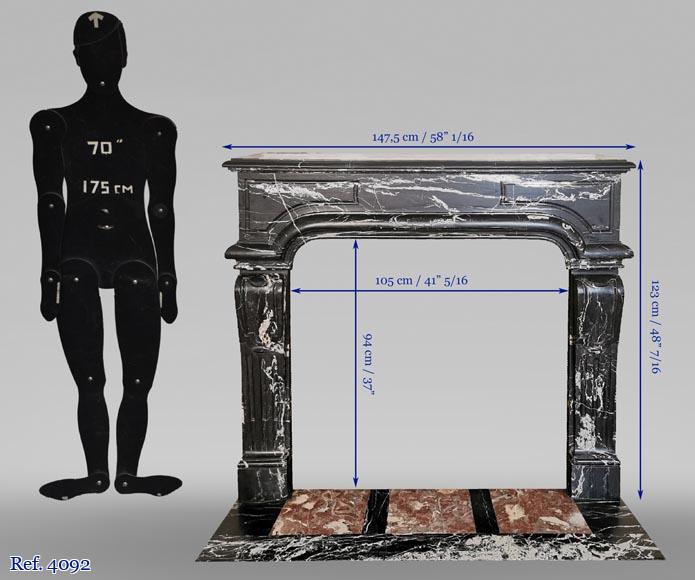 Antique Regency style fireplace in Black Marquina marble Antique Regency style fireplace in Black Marquina marble-11