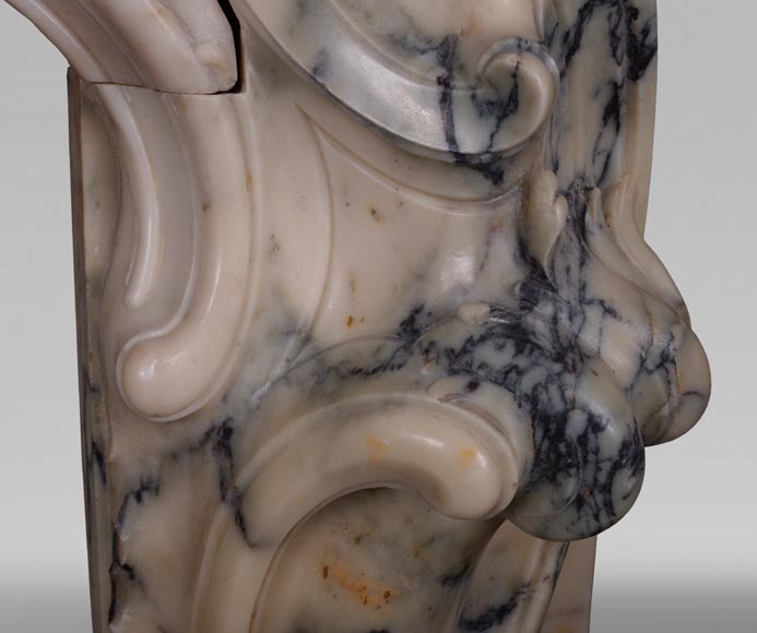 Antique Louis XV style baroque fireplace in Paonazzo marble Antique Louis XV style baroque fireplace in Paonazzo marble-14