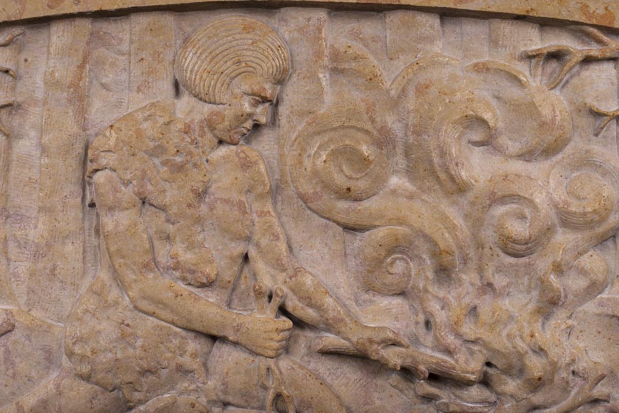 Art Deco fireplace in marble stone Art Deco fireplace in marble stone-2