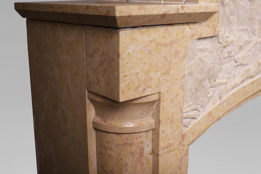 Art Deco fireplace in marble stone Art Deco fireplace in marble stone-6