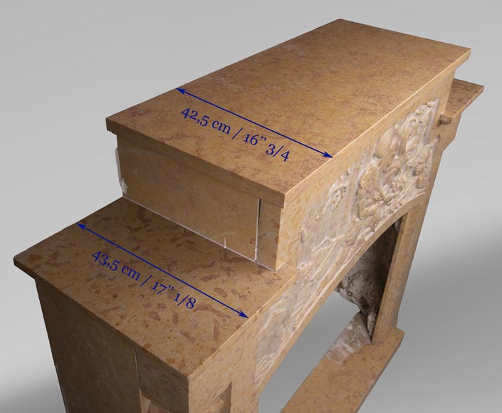 Art Deco fireplace in marble stone Art Deco fireplace in marble stone-12