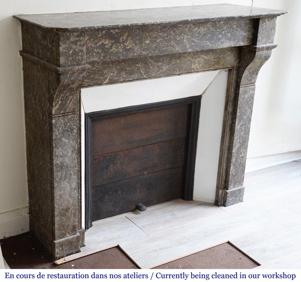 Antique Napoleon III style marble fireplace with modillions Antique Napoleon III style marble fireplace with modillions-2