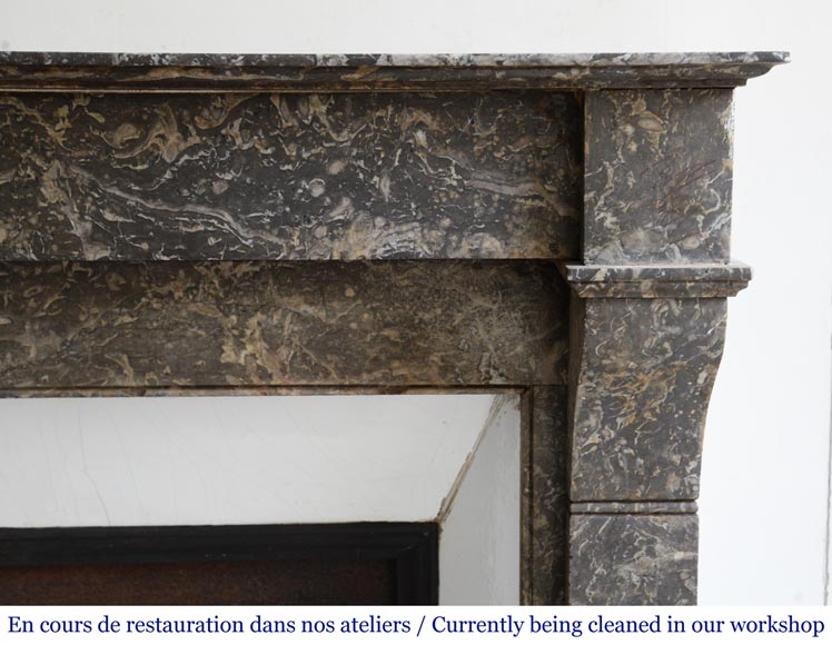 Antique Napoleon III style marble fireplace with modillions Antique Napoleon III style marble fireplace with modillions-4