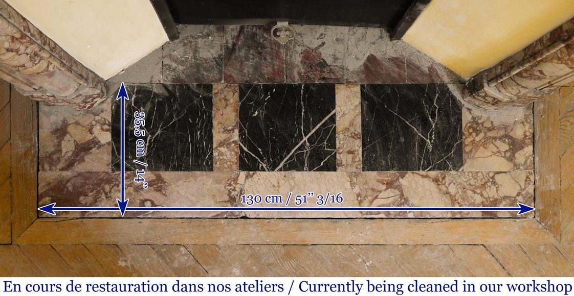 Antique Louis XIV style Bolection mantel in Breche de Montmeyan marble from the end of the 19th century Antique Louis XIV style Bolection mantel in Breche de Montmeyan marble from the end of the 19th century-10