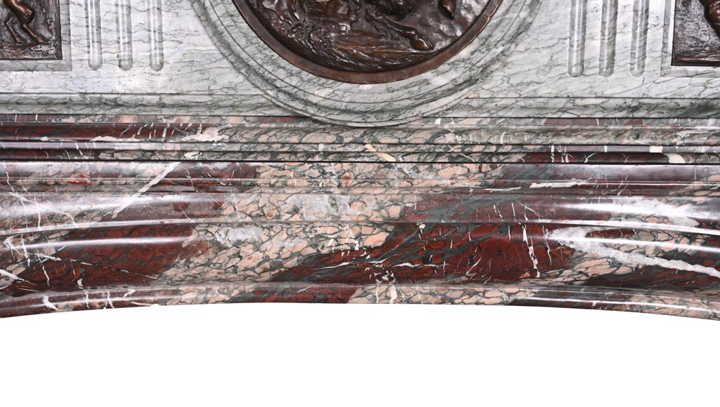 Campan marble fireplace in the Louis XIV style, with bronzes after Clodion Campan marble fireplace in the Louis XIV style, with bronzes after Clodion-9