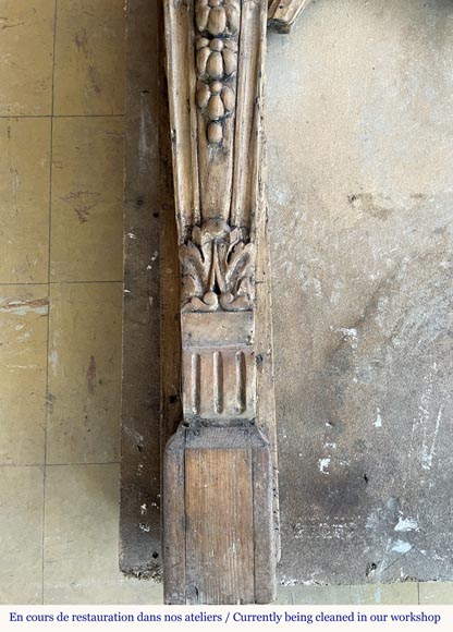 Antique Louis XV period mantel in wood, richly sculpted Antique Louis XV period mantel in wood, richly sculpted-5