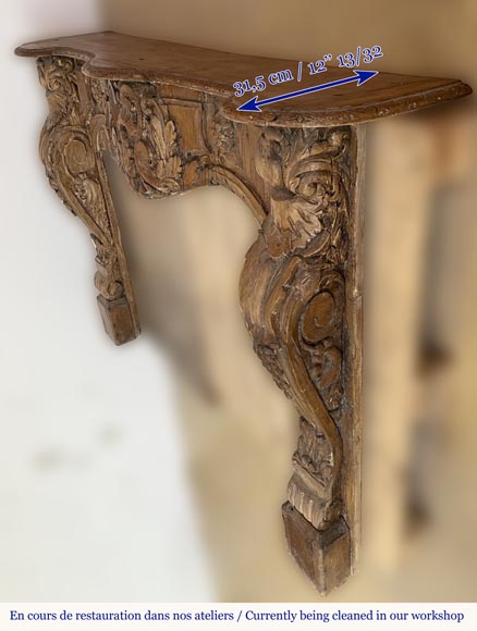 Antique Louis XV period mantel in wood, richly sculpted Antique Louis XV period mantel in wood, richly sculpted-6