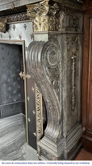 Remarkable and monumental Flemish Neo-Renaissance style fireplace, second half of the 19th century Remarkable and monumental Flemish Neo-Renaissance style fireplace, second half of the 19th century-8