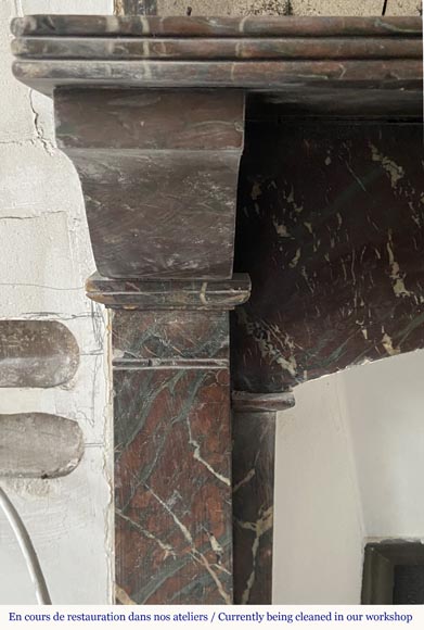 Napoleon III style fireplace in Campan marble with modillions Napoleon III style fireplace in Campan marble with modillions-3