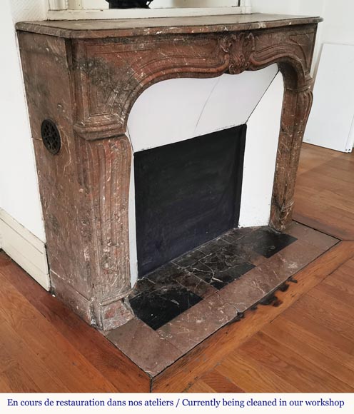 Louis XV period Rouge du Nord marble mantel Louis XV period Rouge du Nord marble mantel-2