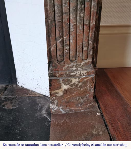 Louis XV period Rouge du Nord marble mantel Louis XV period Rouge du Nord marble mantel-7