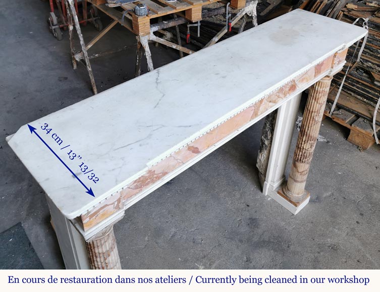 Beautiful Louis XVI period fireplace with detached columns Beautiful Louis XVI period fireplace with detached columns-5