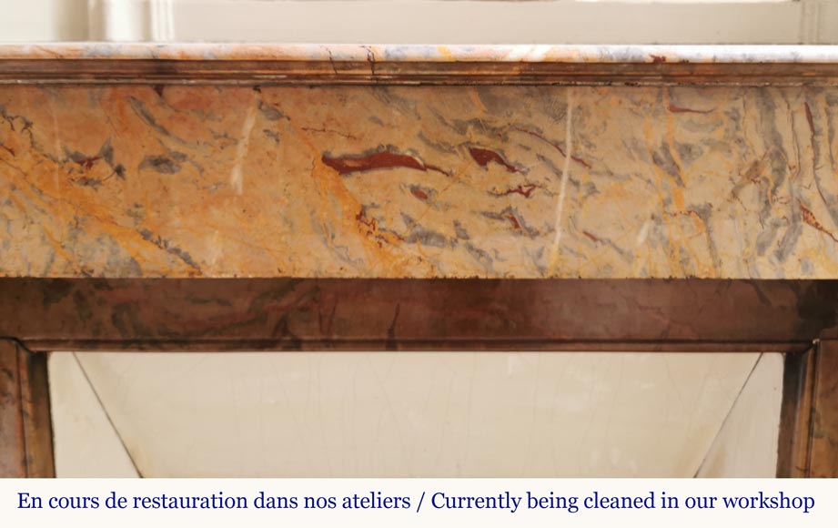 Napoleon III fireplace in Enjugerais marble with modillions Napoleon III fireplace in Enjugerais marble with modillions-1