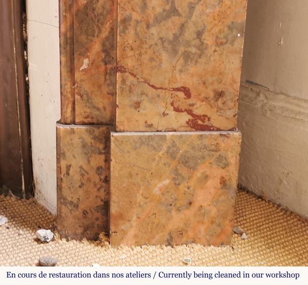 Napoleon III fireplace in Enjugerais marble with modillions Napoleon III fireplace in Enjugerais marble with modillions-6