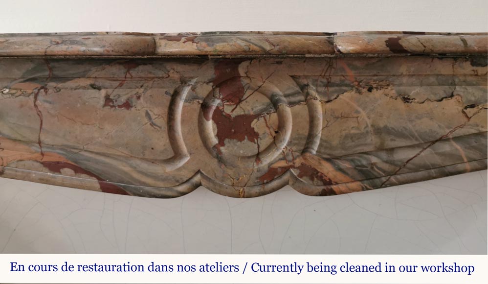 Small Pompadour model fireplace in Enjugerais marble Small Pompadour model fireplace in Enjugerais marble-1