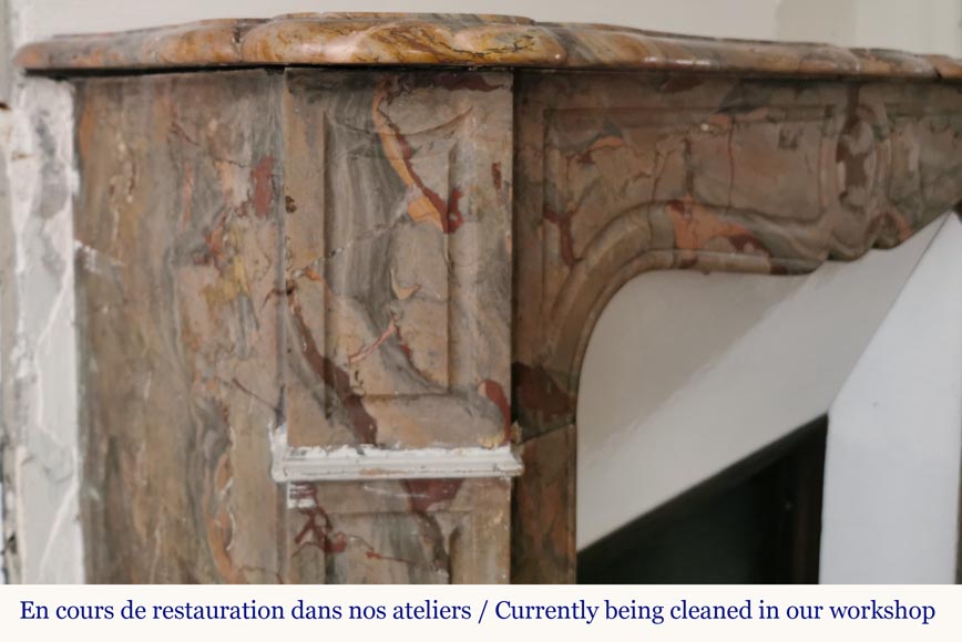 Small Pompadour model fireplace in Enjugerais marble Small Pompadour model fireplace in Enjugerais marble-3