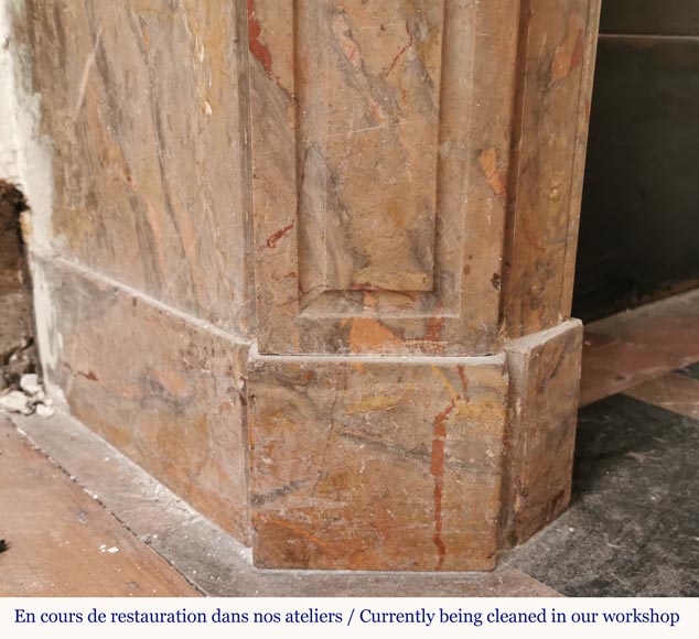 Small Pompadour model fireplace in Enjugerais marble Small Pompadour model fireplace in Enjugerais marble-4