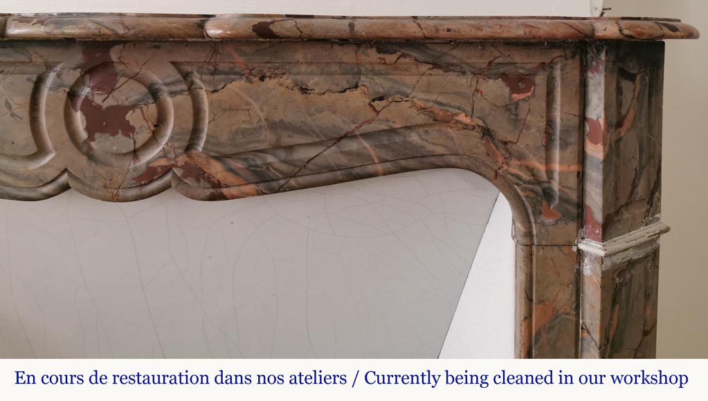 Small Pompadour model fireplace in Enjugerais marble Small Pompadour model fireplace in Enjugerais marble-6