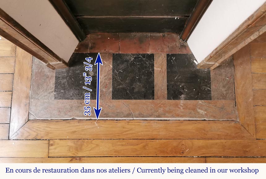 Small Pompadour model fireplace in Enjugerais marble Small Pompadour model fireplace in Enjugerais marble-9