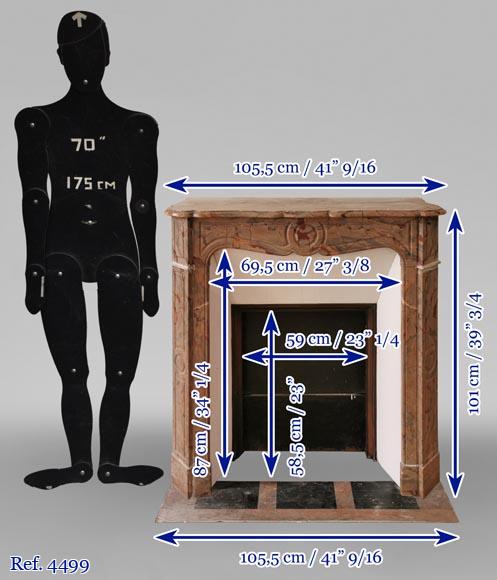 Small Pompadour model fireplace in Enjugerais marble Small Pompadour model fireplace in Enjugerais marble-10