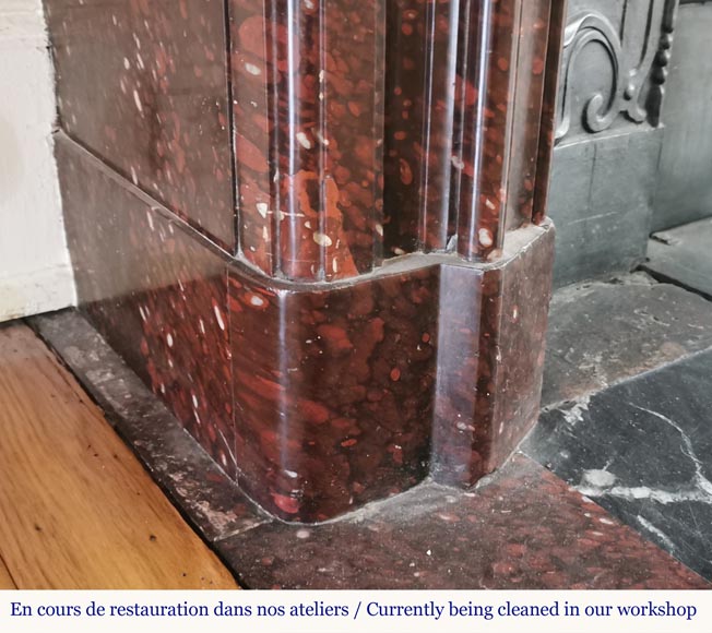 Louis XIV style moulding fireplace in a beautiful Red Griotte marble Louis XIV style moulding fireplace in a beautiful Red Griotte marble-4