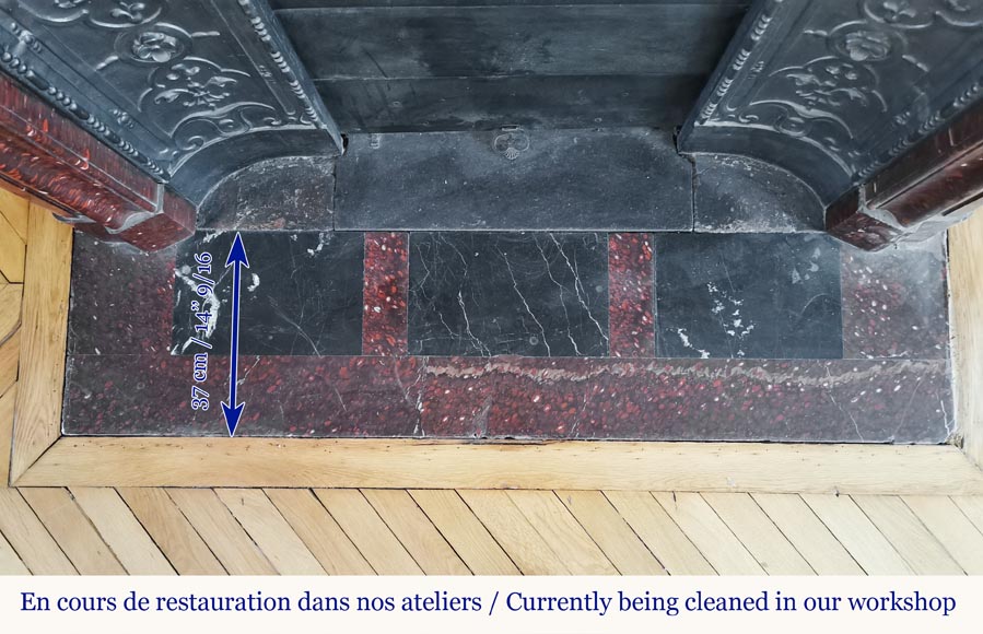 Louis XIV style moulding fireplace in a beautiful Red Griotte marble Louis XIV style moulding fireplace in a beautiful Red Griotte marble-8