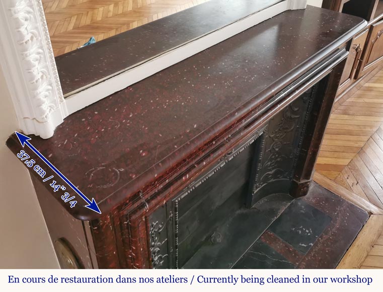 Louis XIV style moulding fireplace in a beautiful Red Griotte marble Louis XIV style moulding fireplace in a beautiful Red Griotte marble-9