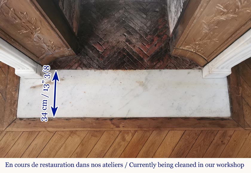 Louis XVI fireplace of white marble with a Greek frieze Louis XVI fireplace of white marble with a Greek frieze-10