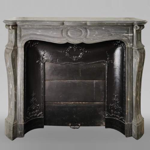 Beautiful Pompadour fireplace in Blue Turquin marble