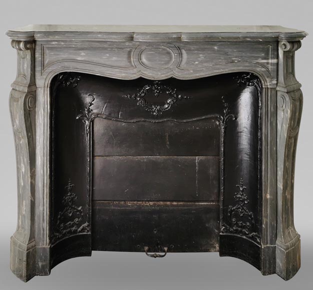 Beautiful Pompadour fireplace in Blue Turquin marble Beautiful Pompadour fireplace in Blue Turquin marble-0