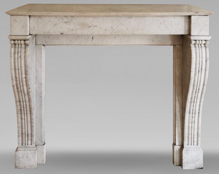Louis Philippe style fireplace in Carrara marble  Louis Philippe style fireplace in Carrara marble -0