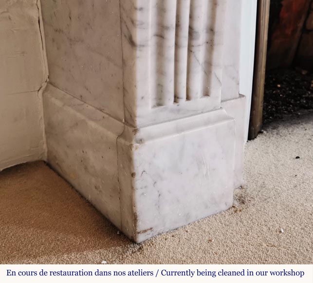 Louis Philippe style fireplace in Carrara marble  Louis Philippe style fireplace in Carrara marble -4