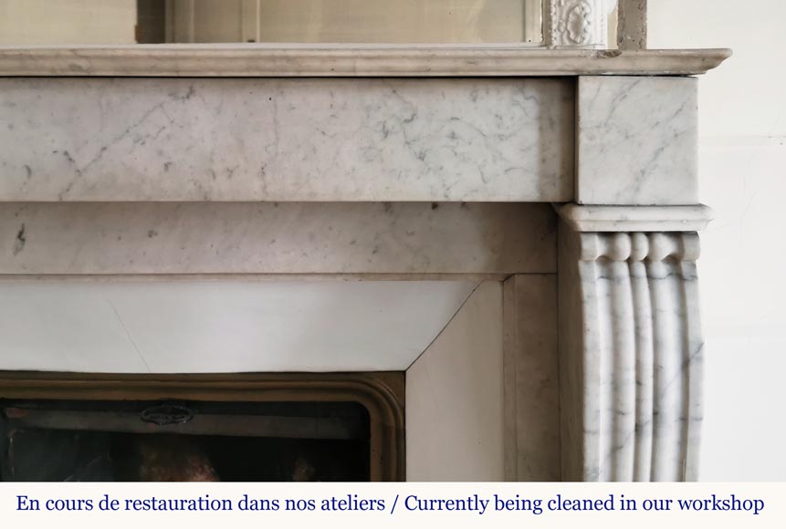 Louis Philippe style fireplace in Carrara marble  Louis Philippe style fireplace in Carrara marble -6