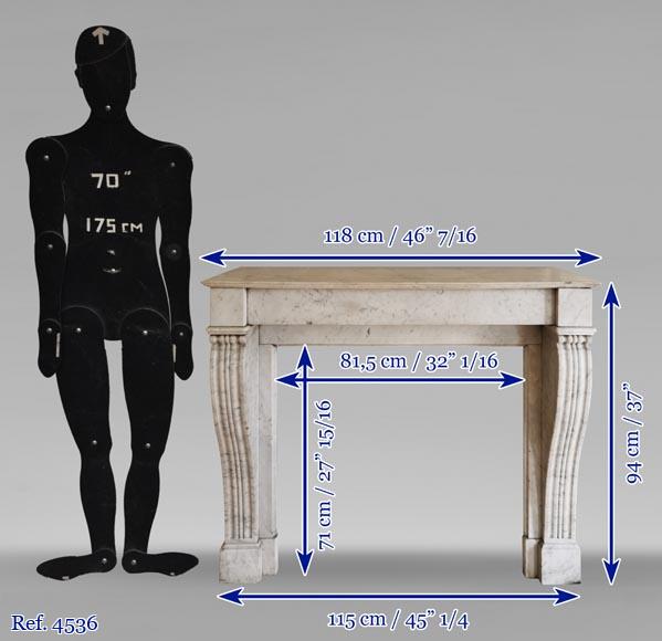 Louis Philippe style fireplace in Carrara marble  Louis Philippe style fireplace in Carrara marble -9