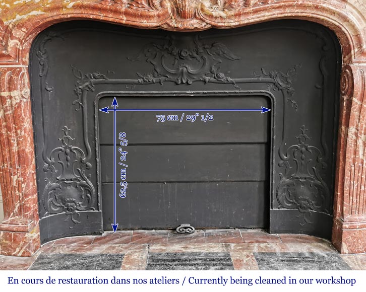 Louis XV style fireplace in Breche de Saint-Maximin marble Louis XV style fireplace in Breche de Saint-Maximin marble-10