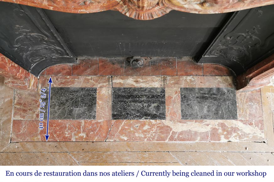 Louis XV style fireplace in Breche de Saint-Maximin marble Louis XV style fireplace in Breche de Saint-Maximin marble-11
