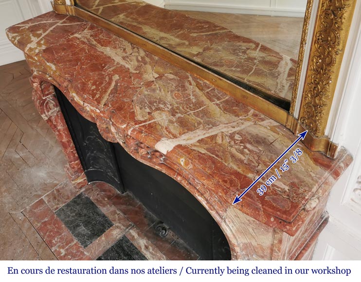 Louis XV style fireplace in Breche de Saint-Maximin marble Louis XV style fireplace in Breche de Saint-Maximin marble-12