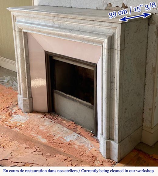 Louis XIV style fireplace in Carrara marble  Louis XIV style fireplace in Carrara marble -3