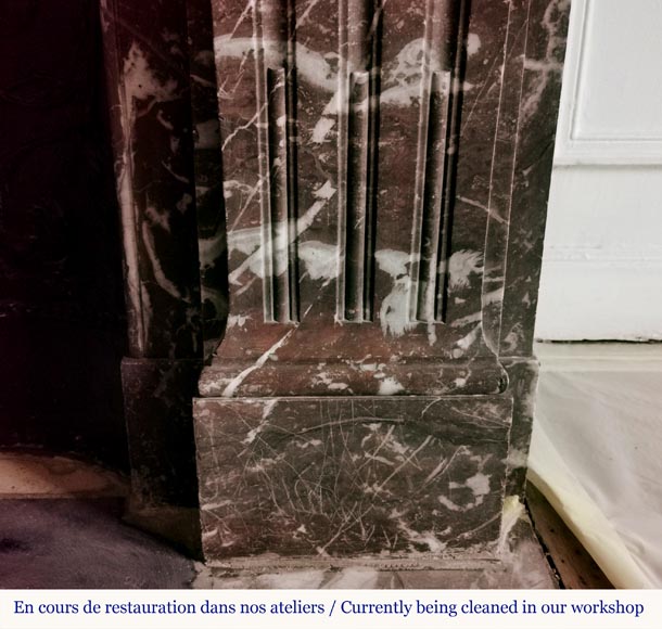 Regence style fireplace in Red of the North marble Regence style fireplace in Red of the North marble-7