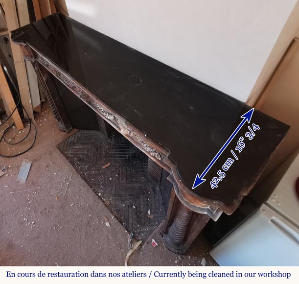 Rare terra cotta Louis XVI style mantel with twisted columns, early 19th century Rare terra cotta Louis XVI style mantel with twisted columns, early 19th century-13